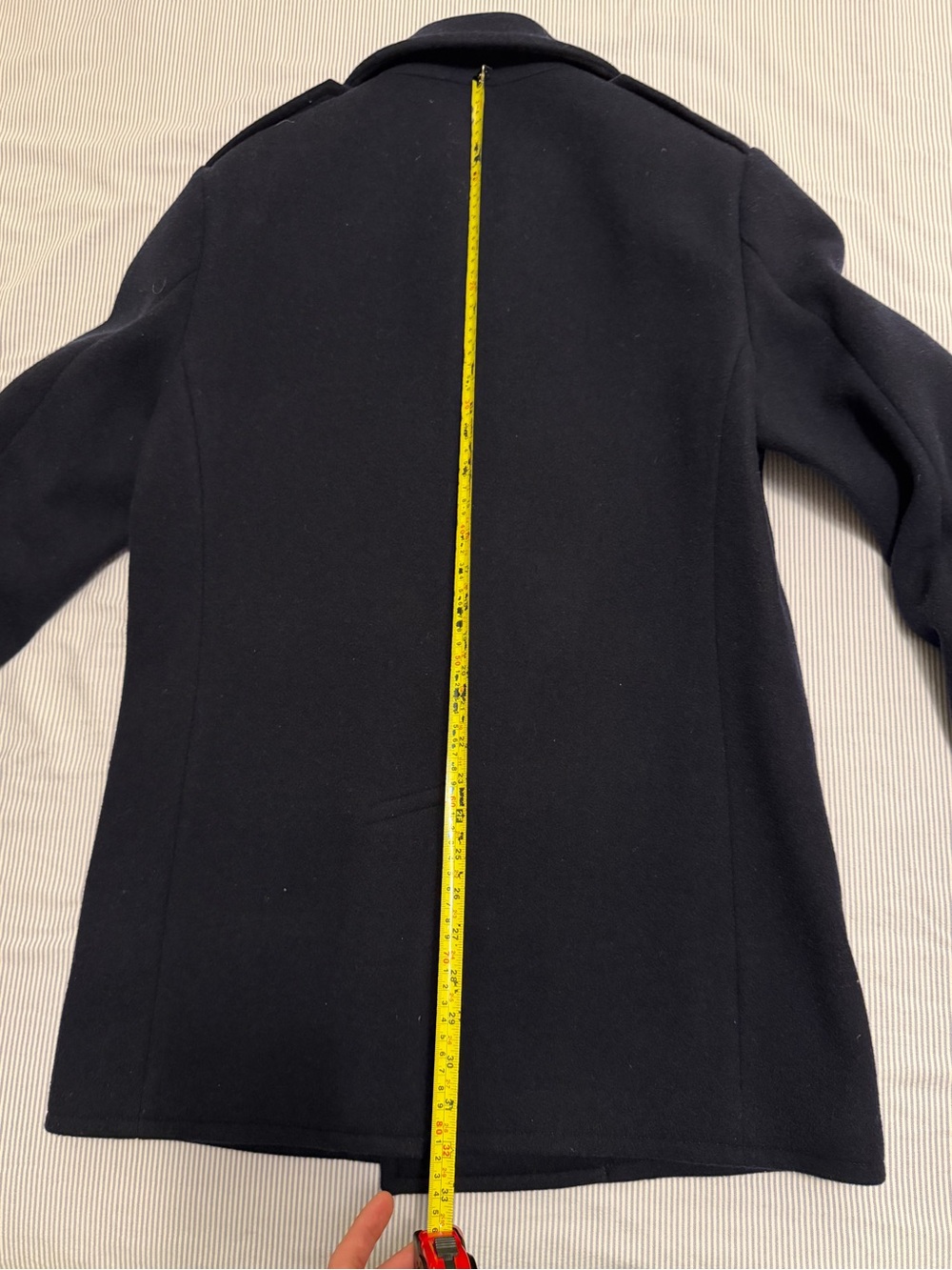 Polo Ralph Lauren Polo Wool-Blend Melton Peacoat Jacket Men’s 42L Navy Blue - Picture 15 of 16